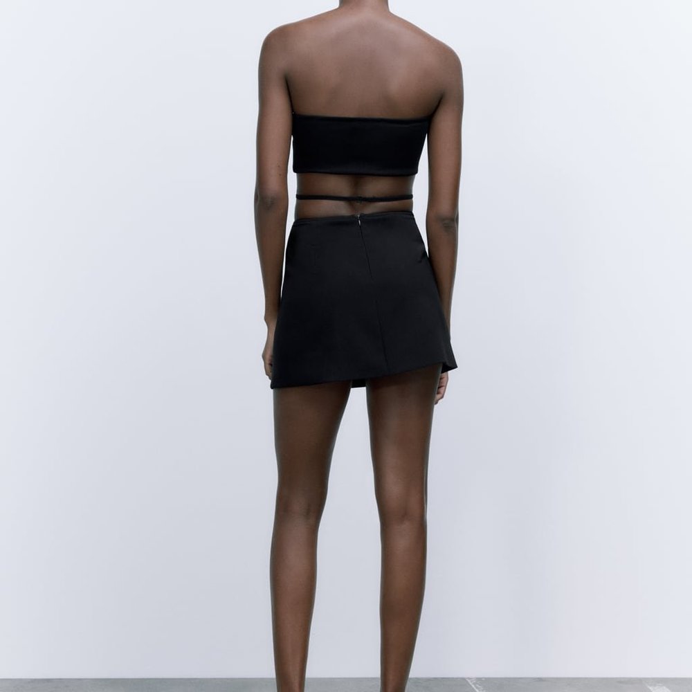NWT ZARA MINI SKIRT BLACK - Picture 4 of 7